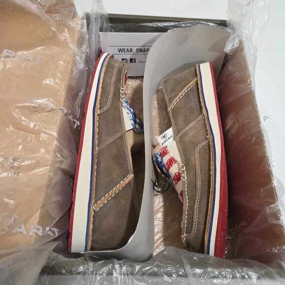 Ariat Shoes Women's Size 10 Leather Loafer Slip On Canvas Cruiser New In Box - Picture 9 of 12